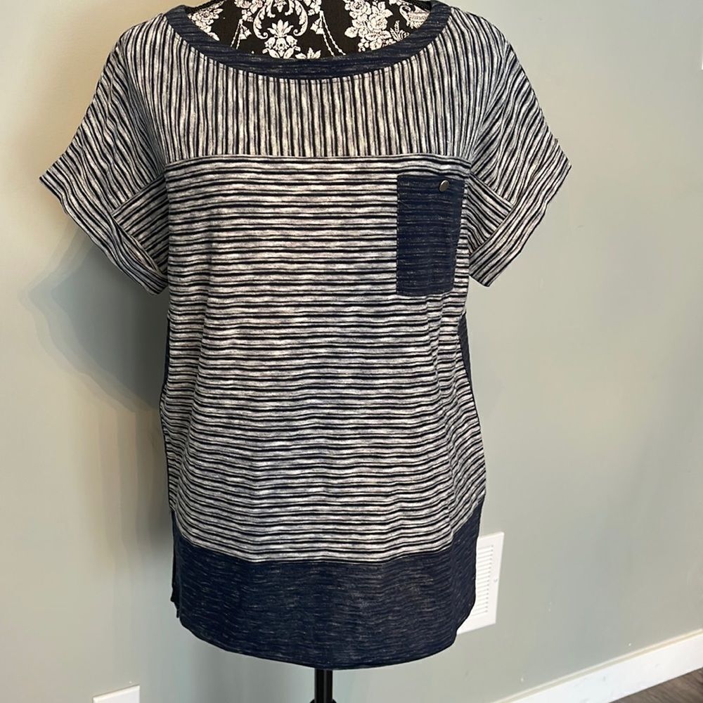 Jones New York Cotton Blue Top Small NEW